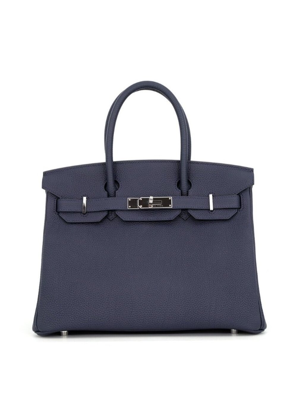 Hermes Birkin 30 Blue Nuit Silver Togo Handbag
